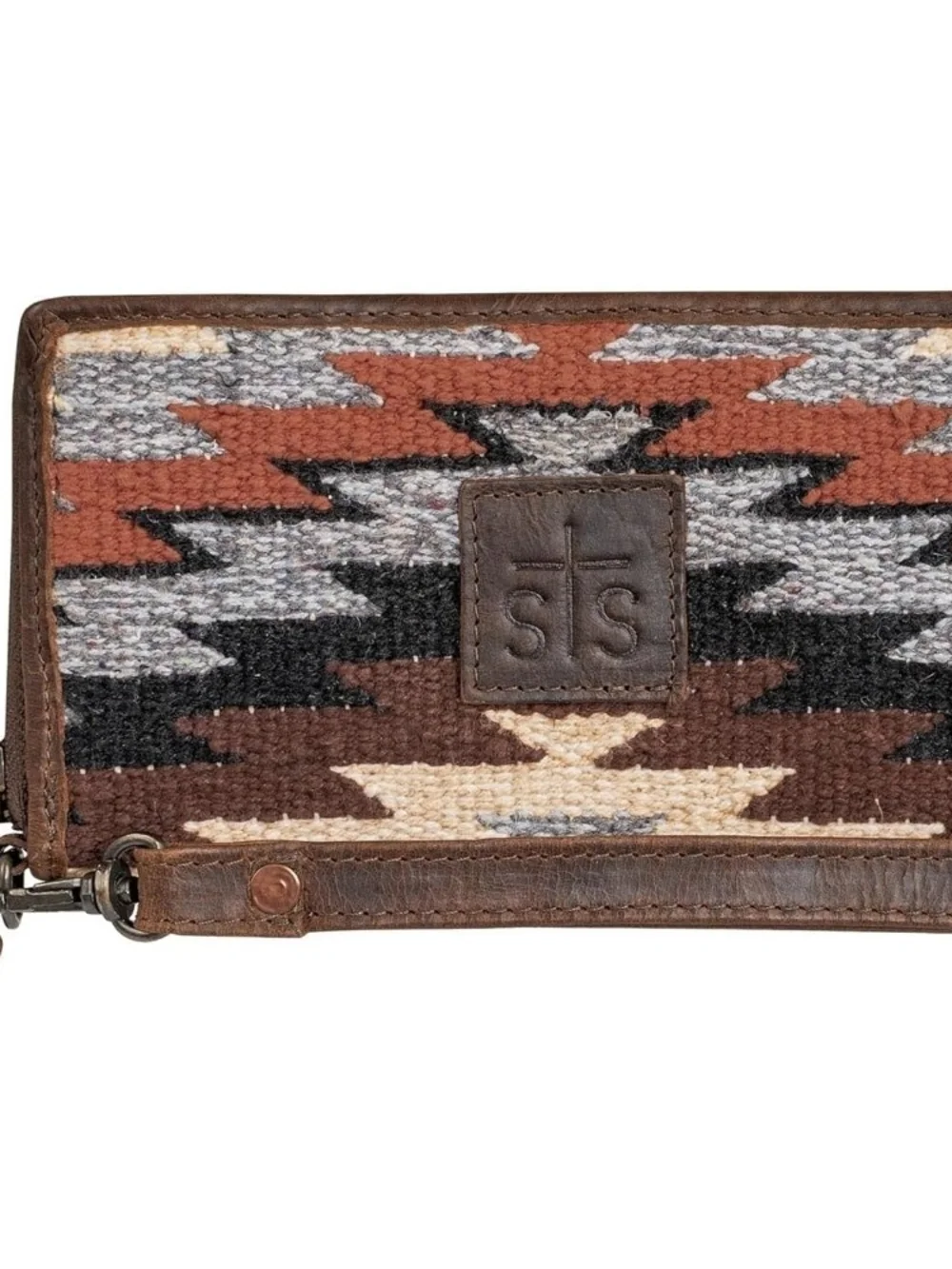 STS Ranchwear Aztec Wool Clutch in Rust, Black, Cream - Picture 5 of 5